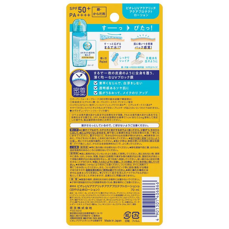 Biore UV Aqua Protect Lotion Sunscreen 70ml - Image 3