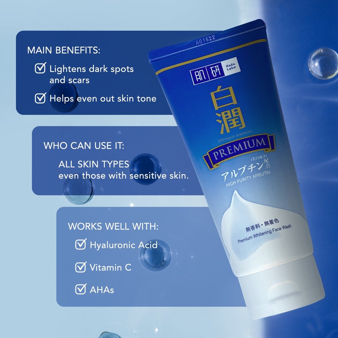 Hada Labo Premium Whitening Facewash - 100ml - Image 3